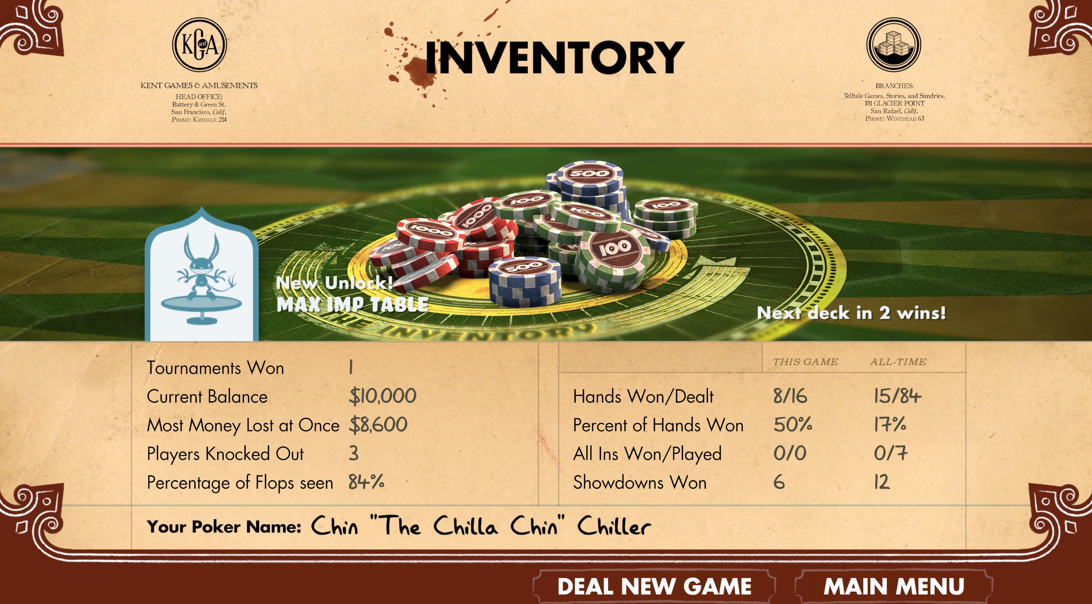 Poker Night at the Inventory — unlocking the Max Imp Table