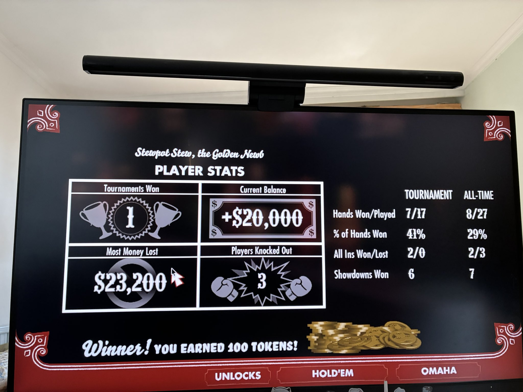 Tournament won — Stewpot Stew, the Golden Newb